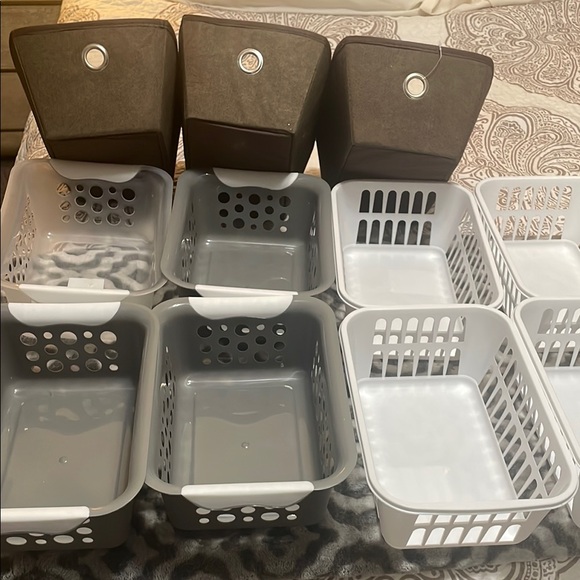 Essentials Black and White Storage Baskets set of 11 - Picture 1 of 5